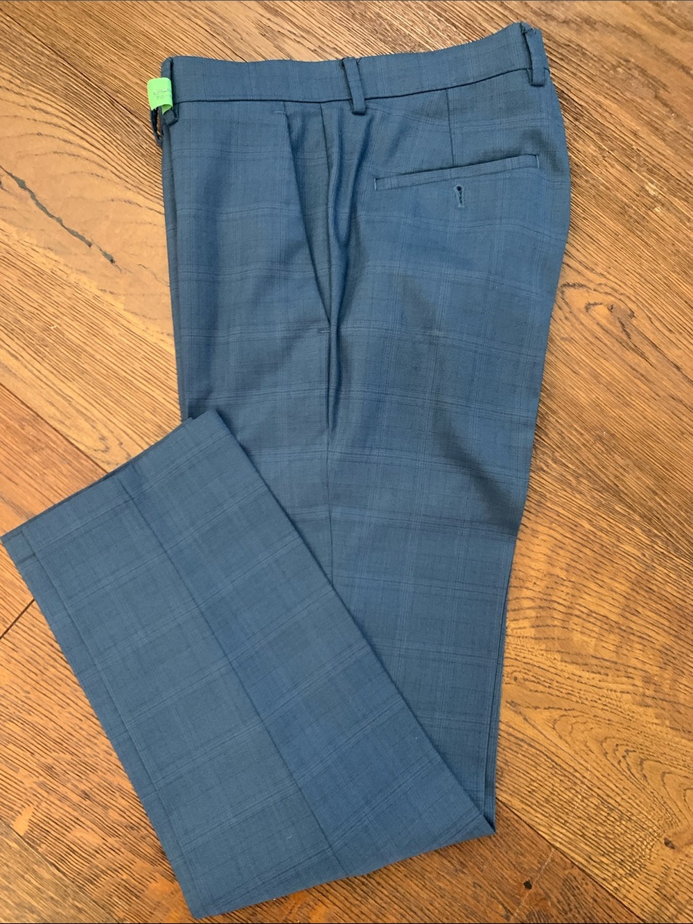 Kenneth Cole Reaction Blue Plaid Dress Pants